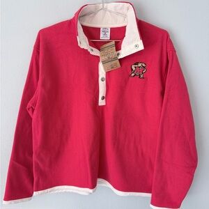 Women’s Rival Thread Maryland Terps Fleece Long Sleeve  Half Snap NWT Medium